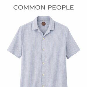 COMMON PEOPLE Men’s Camp Collar Short Sleeve Button-Up Shirt Size M